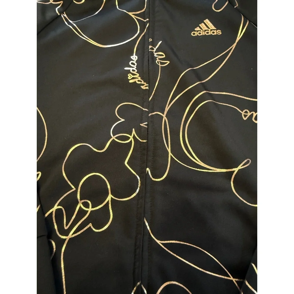 Adidas‎ Adi AOP Script Floral Black Gold Track Set Kids 5 YR